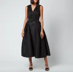 Self Portrait Bow-Detail V-Neck Dress Black Size AU 10 for rent on The Volte - image 2