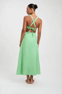 Kookai Palm Midi Dress in Foliage Size 10 for rent on The Volte - image 3