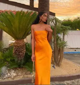 Bec & Bridge Seraphine Lace Up Midi Dress Tangerine Size XS / AU 6 for rent on The Volte - image 5