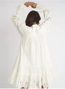 Aje Salita Longsleeve Broderie Smock Dress Ivory Size 10 for rent on The Volte - image 7