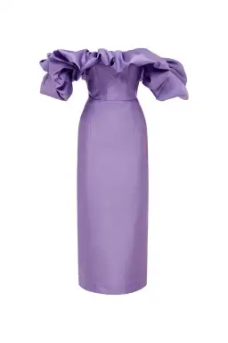 Alemais Suzi Off Shoulder Midi Dress Purple Size 8 for rent on The Volte - image 3