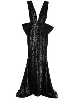 Rebecca Vallance Davina Bow-detailed Gown Black Size 14 for rent on The Volte - image 3