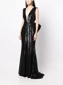 Rebecca Vallance Davina Bow-detailed Gown Black Size 14 for rent on The Volte - image 1