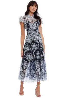Moss and Spy Natalie Dress Midnight White Navy Size 8 for rent on The Volte - image 1