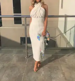 Misha Vedette Halter Midi Dress White Size 6 for rent on The Volte - image 2