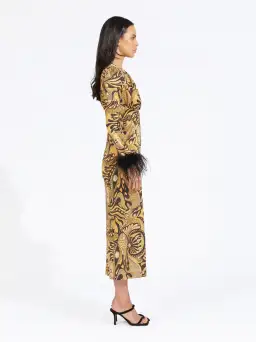 Alice McCall Gold Dust Feathers Midi Dress Multi Size 14 AU for rent on The Volte - image 3