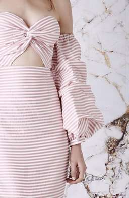 ASILIO Candy Eyed Dress Pink White Stripe size 6