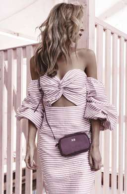 ASILIO Candy Eyed Dress Pink White Stripe size 6