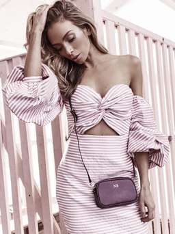 ASILIO Candy Eyed Dress Pink White Stripe size 6