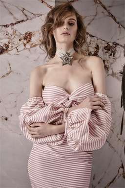 ASILIO Candy Eyed Dress Pink White Stripe size 6