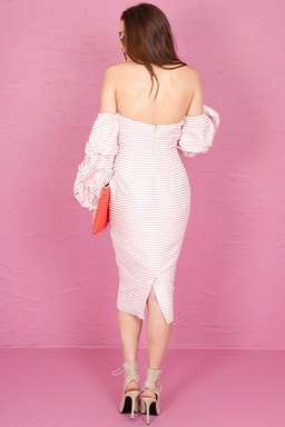 ASILIO Candy Eyed Dress Pink White Stripe size 6