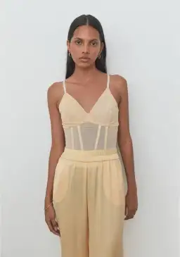 Viktoria & Woods Omega Bustier in Flax Pastel Yellow Size 1/Au 8 for rent on The Volte - image 5