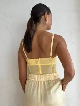 Viktoria & Woods Omega Bustier in Flax Pastel Yellow Size 1/Au 8 for rent on The Volte - image 4