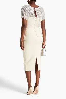 Rachel Gilbert Cole Embellished Midi Dress Cream  Size 1/Au 8 for rent on The Volte - image 2