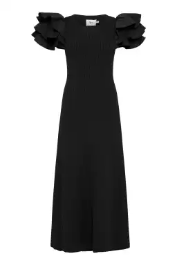 Aje Questa Puff Midi Dress Black Size 16 for rent on The Volte - image 3