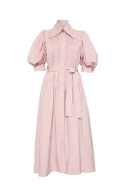 Aje Madeleine Belted Midi Dress Dusty Pink Size 16 for rent on The Volte - image 3