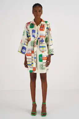 Oroton Sardinia Print Tunic Dress Size 14