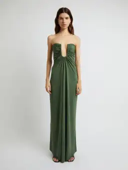 Christopher Esber Arced Palm Strapless Dress Green Size 6 for rent on The Volte - image 1