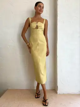 Camilla and Marc Brixton Midi Dress Yellow Size 8 for rent on The Volte - image 2