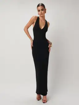 Effie Kats Eiza Gown Black Size 6 for rent on The Volte - image 1
