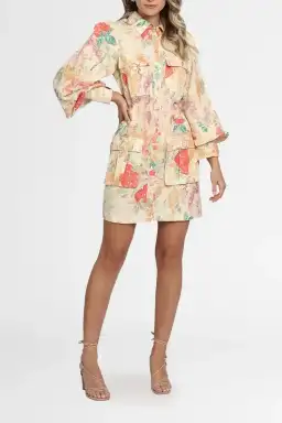 Significant Other Odessa Dress Picnic Peonies Multi Print Size 12 for rent on The Volte - image 1
