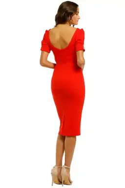 Pasduchas Cascade Sleeve Midi Dress Poppy Red Size 8 for rent on The Volte - image 2