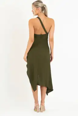 One Fell Swoop Harlequin Dress In Olive Line Size 10 for rent on The Volte - image 2