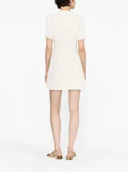 Maje Button Embellished Tweed Minidress White Size 6 for rent on The Volte - image 2