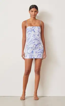 Bec & Bridge Banana Leaf Mini Dress in Blue Size S / AU 8 for rent on The Volte - image 1