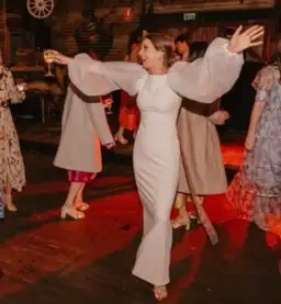 Solace London Ziya Puff Sleeve Evening Dress Ivory Size 8 for rent on The Volte - image 4