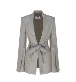 Zimmermann Spring Suiting: The Coaster Metallic Slouch Jacket and Split Pants Set Champagne Size 0 / AU 8 for rent on The Volte - image 1