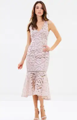 Ministry of Style Dahliah Flare Midi Dress Soft Pink Size 12 for rent on The Volte - image 1