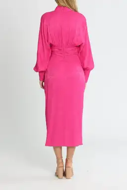 Rebecca Vallance Theresa Midi Dress Fuschia Pink Size 10 for rent on The Volte - image 3