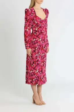 Rebecca Vallance Bramble Midi Fuschia Pink Print Size 12 for rent on The Volte - image 2