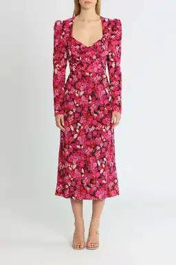 Rebecca Vallance Bramble Midi Fuschia Pink Print Size 12 for rent on The Volte - image 1