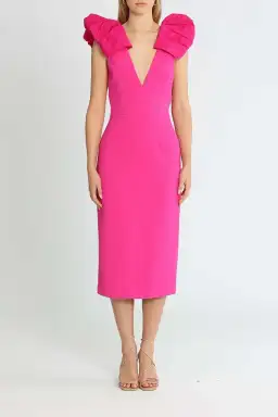 Rebecca Vallance Cupid's Bow Midi Fuschia Pink Size 14 for rent on The Volte - image 1