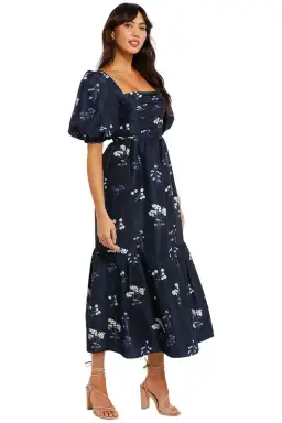 Self Portrait Vintage Floral Midi Dress Navy Floral Size 10 for rent on The Volte - image 2