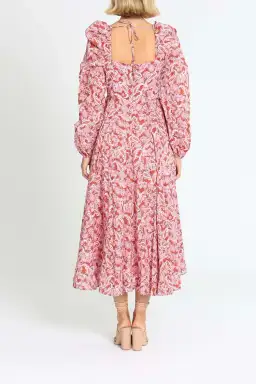 Steele Esme Dress Chestnut Paisley Pink Print Red Size 12 for rent on The Volte - image 3