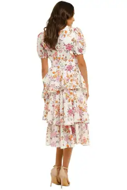 Talulah Jasmine Vines Midi Dress Jasmine Vines Multi Print Size 8  for rent on The Volte - image 3