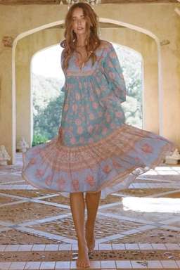 Spell and the Gypsy Love Story Boho Dress Sky Blue Size 8 for rent on The Volte - image 4