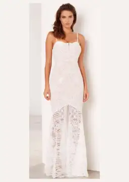 Sheike Lunar Lace Maxi Dress Ivory Size 12 for rent on The Volte - image 1