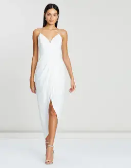 Shona Joy Core Cocktail Draped Maxi Dress White Size 14 for rent on The Volte - image 1