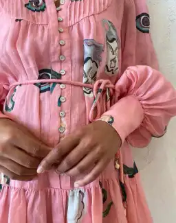 Alemais Cleo Smock Mini Dress in Pink Size 8 for rent on The Volte - image 3