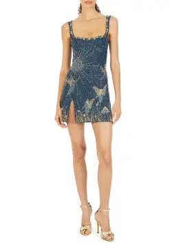 Clio Peppiatt Midnight Dress Navy Sequin Size XS/Au 6