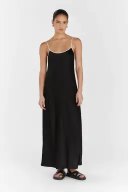 Dissh Letty Black Satin Contrast Dress Size 6 for rent on The Volte - image 1