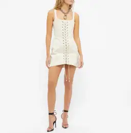 Dion Lee Corset Utility Laced Mini Dress Ivory Size 6 