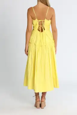 AJE Romance Midi Dress in Yellow Size 12 for rent on The Volte - image 3