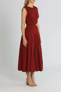 AJE  Cascade Cut Out Dress Burgundy Size 8 for rent on The Volte - image 2