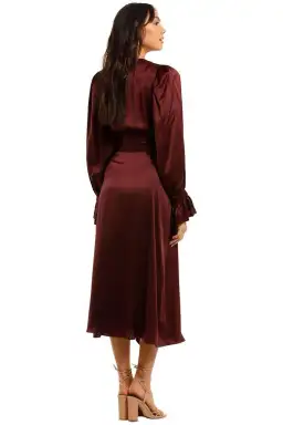 Ginger & Smart Molten Wrap Dress in Burgundy Size 12 for rent on The Volte - image 2