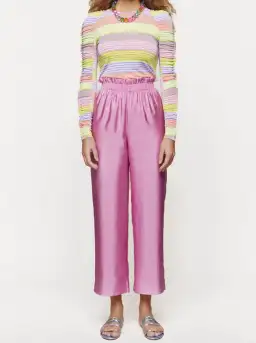 Stine Goya Andre Loose Textured Pants Pink Size AU 10